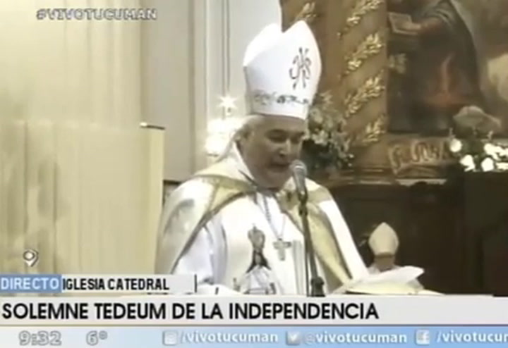 Duro mensaje del arzobispo de Tucumán en el tedeum por el 9 de Julio - Fuente: Canal 8