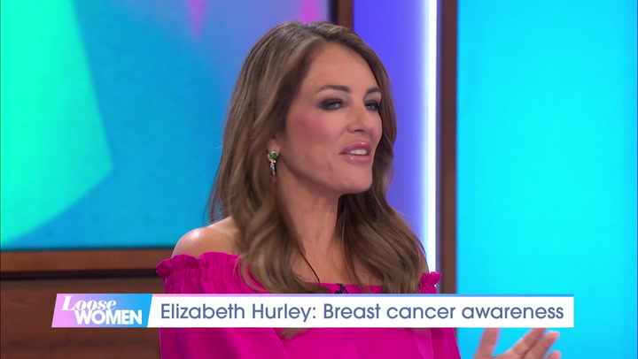 Actress Elizabeth Hurley discusses breast cancer awareness on Loose Women