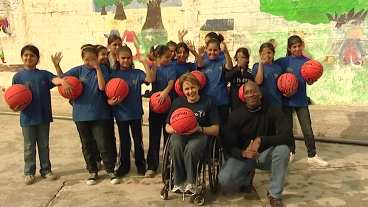 Tanni Grey Thompson visits Israel Peace Players