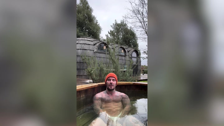 David Beckham shares video relaxing in an ice bath
