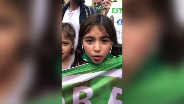 Camila, de 9 años, contra el cambio climático