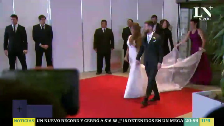 El saludo de Messi y Antonela recién casados