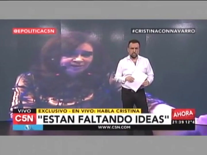 Habló Cristina 'Están faltando ideas' - Fuente: C5N