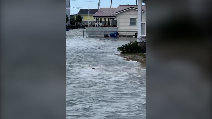 North Carolina city car park metres underwater after severe thunderstorm warning