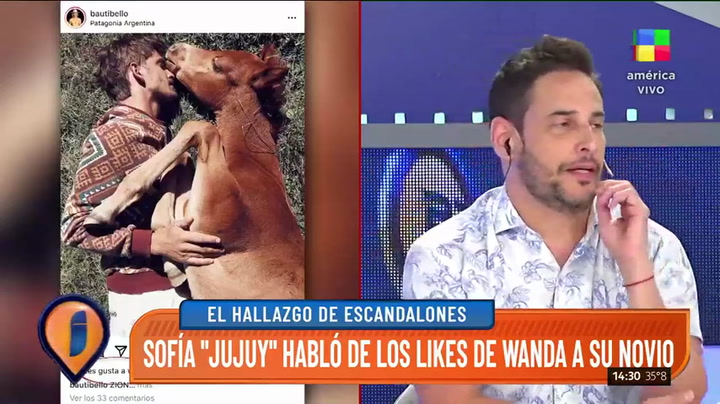 Jujuy Jiménez contó cómo reaccionó su novio frente a los likes de Wanda