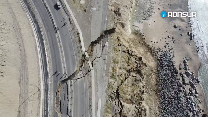 El colapso de la ruta 3 desde un drone