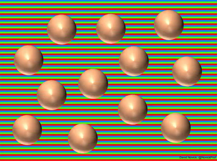 Ilusión óptica de las esferas (Crédito: David Novick/Phil Plait)