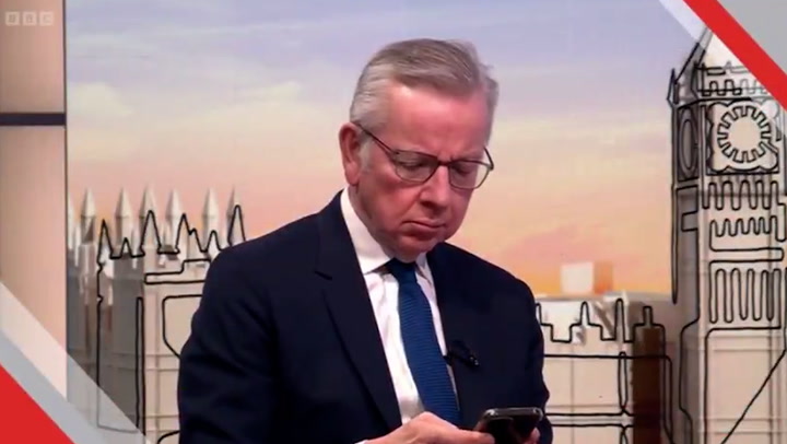 Michael Gove makes awkward phone blunder on live TV