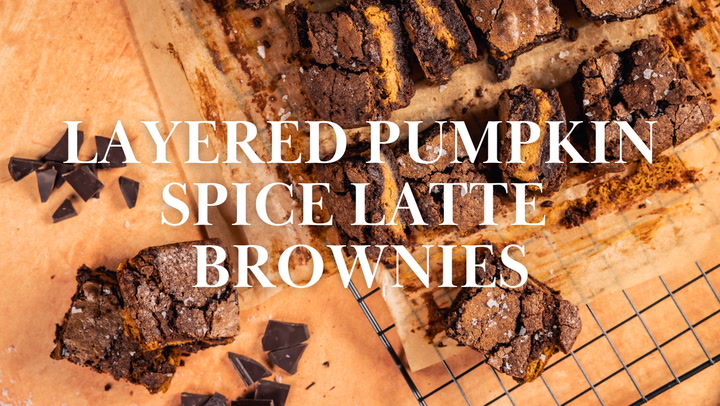 Layered Pumpkin Spice Latte Brownies