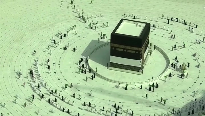 Saudi pilgrims perform socially distanced Tawaf in Mecca