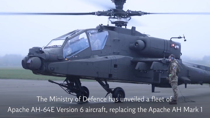 New fleet of Apache helicopters unveiled by the MoD