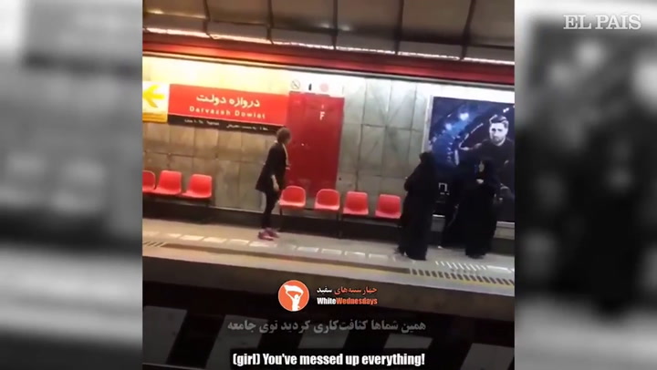 Video: agreden a una joven en Irán por no llevar el velo islámico - Fuente: Youtube