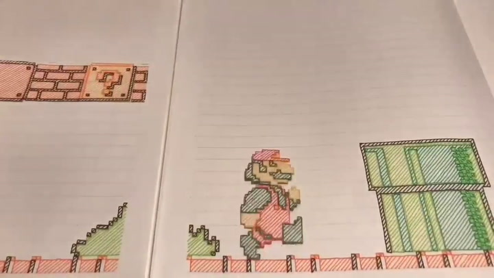 La increíble animación de Super Mario dibujada a mano en un cuaderno - Fuente: YouTube