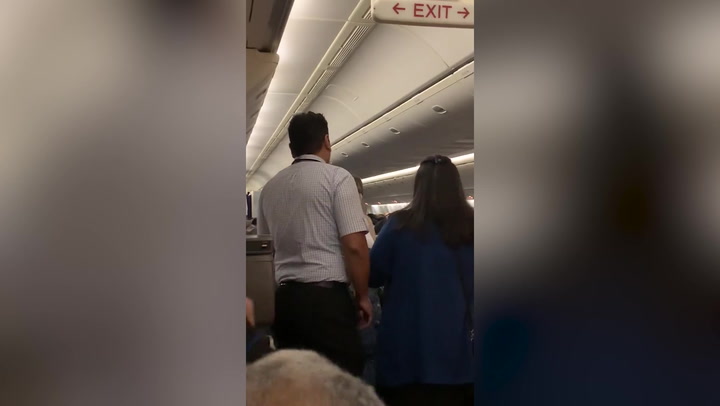 Woman shoves and screams at United Airlines staff on Chicago flight