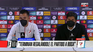 Giménez: "El árbitro le regaló el partido a Boca"