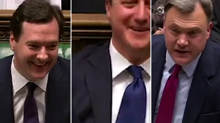 David Cameron's frontbench appears to mocks Ed Balls after stammer