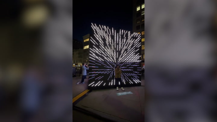 Huge Interactive Led Touchscreen Set Up In Middle Of New York City