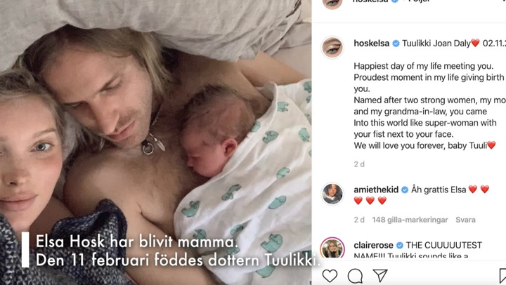 Elsa Hosk har blivit mamma