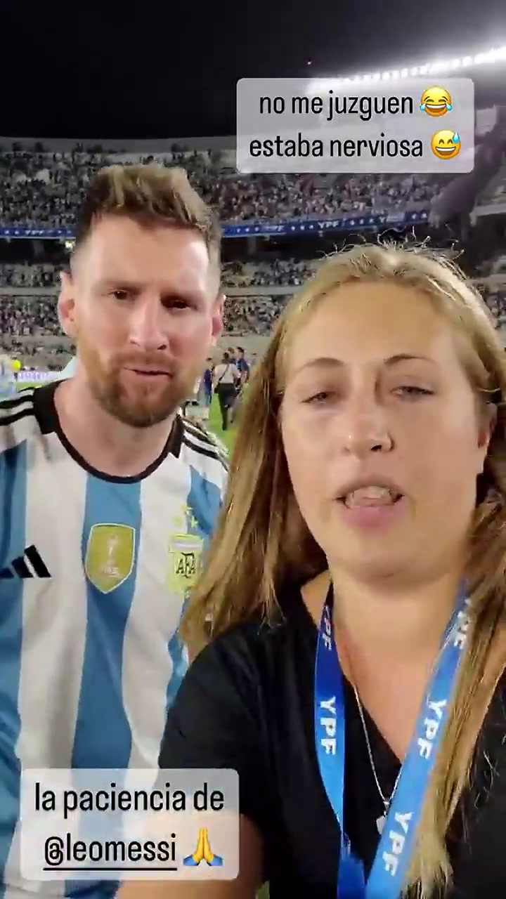 Eliana Pantano se equivocó y grabó a Messi en lugar de tomar una foto