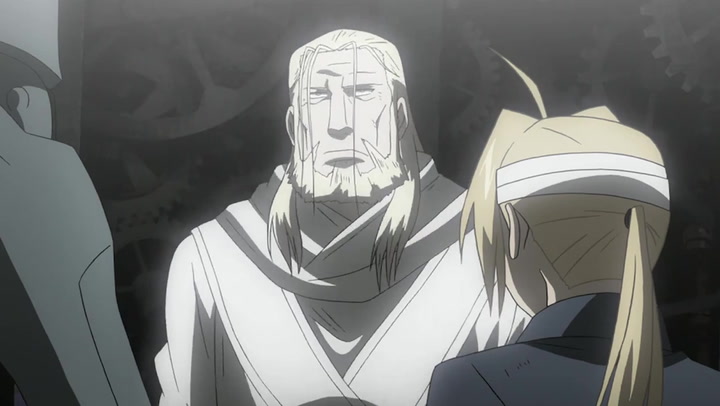 Fullmetal Alchemist - Ed, Al, Hohenheim, and Father/The Homunculus in the  Flask on the Promised Day.