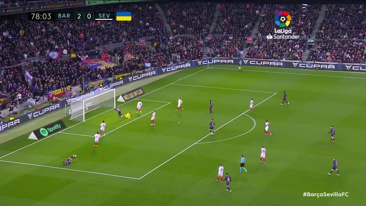 Gol de Raphinha (3-0) en el Barcelona 3-0 Sevilla