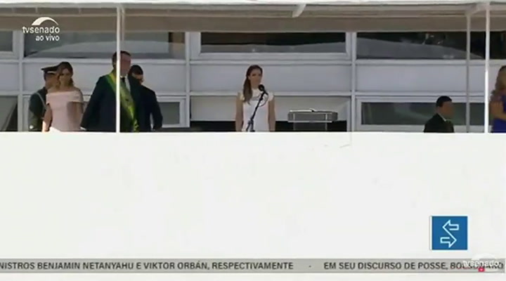 Michelle Bolsonaro dio un discurso con lenguaje de señas en la asunción de su marido - Fuente: TV Se