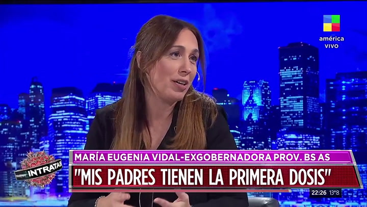 María Eugenia Vidal habló sobre el manejo de las vacunas y la policía - Fuente: América