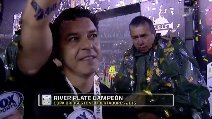 Gallardo expresó su orgullo cuando su equipo ganó la Copa Libertadores de 2015.