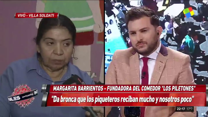 Margarita Barrientos: 'no veo a ningún piquetero pidiendo trabajo' - Fuente: América TV