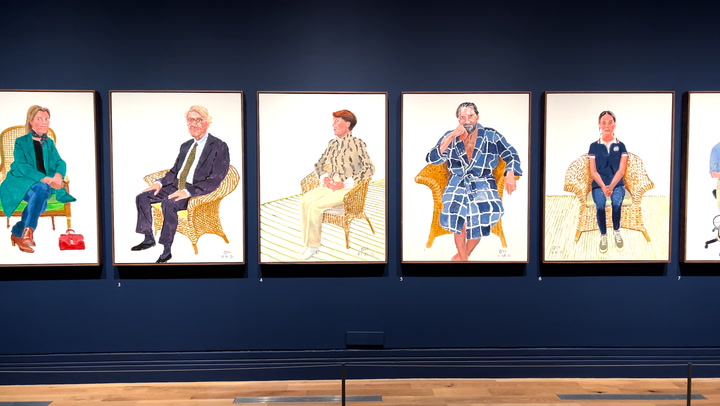David Hockney: New portraits dazzle visitors at London's National Portrait Gallery