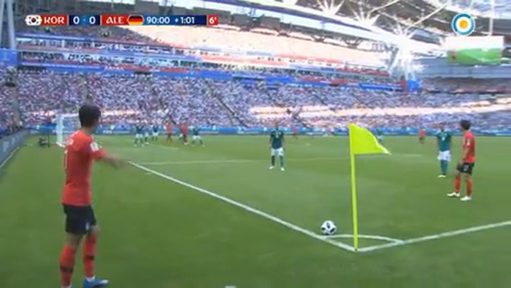 El primer gol de Corea del Sur que dejaba a Alemania afuera del Mundial - Fuente: Tv Pública