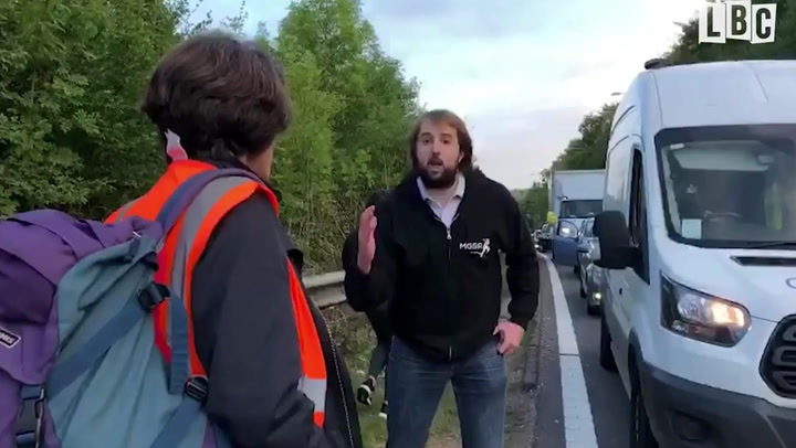 'You're making people hate you': Angry motorist clashes with M25 climate protestors