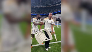 Alaba recreates viral chair celebration as Real Madrid win semi-final
