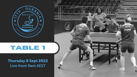 8 Sept - ITTF Oceania Table Tennis - Table 1