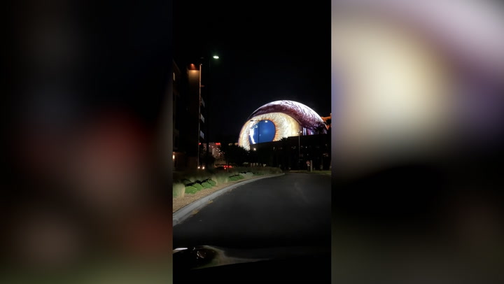 Terrifying 'alien' eyeball projected onto The Sphere in Las Vegas