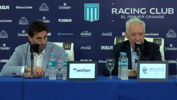 Coudet, como DT, y Diego Milito, como secretario técnico, fueron presentados en Racing