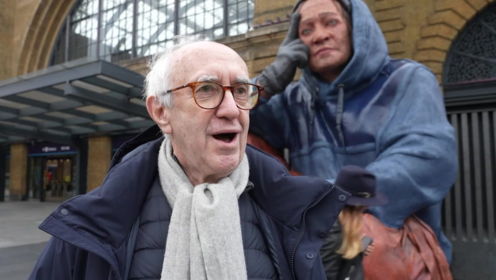 14ft tall sculpture of homeless person unveiled by Crown actor Jonathan Pryce