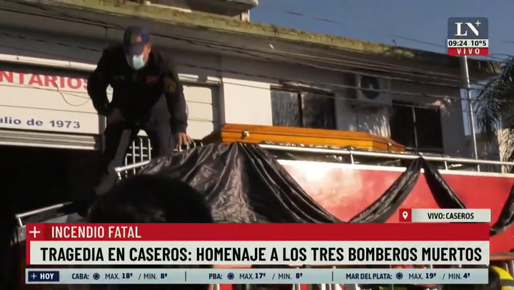 Tragedia en Caseros: homenaje a los tres bomberos muertos