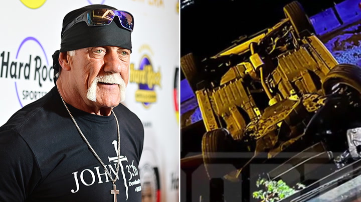 WWE legend Hulk Hogan helps rescue teenager from wreckage of flipped car on highway