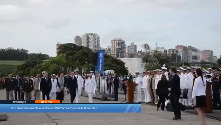 Homenaje de Mauricio Macri en Mar del Plata por el aniversario del ARA San Juan