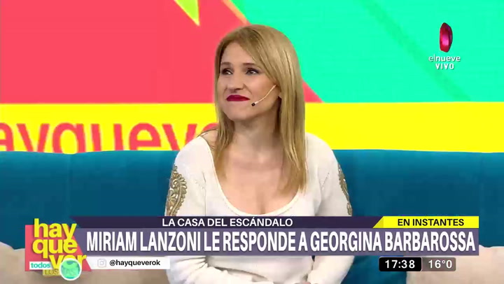 Miriam Lanzoni se ofendió y abandonó el programa de Listorti - Fuente: elnueve