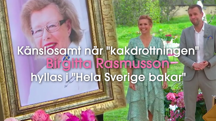 Känslosamt när Birgitta Rasmusson hyllas i "Hela Sverige bakar" – Se klippet här
