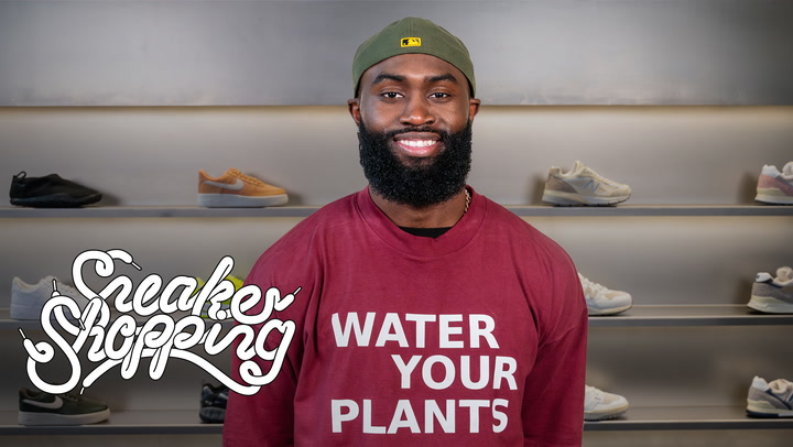 Jaylen Brown goes Sneaker Shopping with Complex's Joe La Puma at Concepts in Boston and talks about being a sneaker free agent, him calling out Nike, and getting his own collab with Bape.
