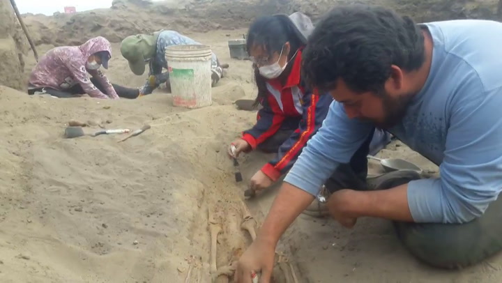 Hallazgo de 227 restos de niños sacrificados en ritual precolombino en Perú - Fuente: AFP