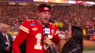 Watch: Patrick Mahomes reacts after winning back-to-back Super Bowls
