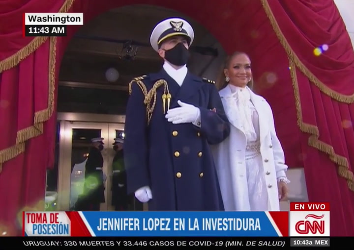 La presentación de Jennifer López durante la asunción de Biden - Fuente: CNN