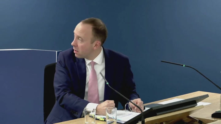 Matt Hancock snaps back during Covid inquiry: 'I think we have agreed on almost everything’