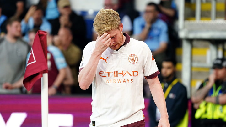 Kevin De Bruyne faces ‘a few weeks out’ after suffering another hamstring injury, Guardiola says