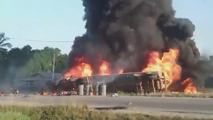 Gas tanker explodes in Liberia killing at least 40
