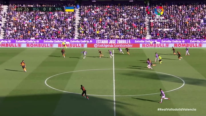 Gol de Larin (1-0) en el Valladolid 1-0 Valencia
